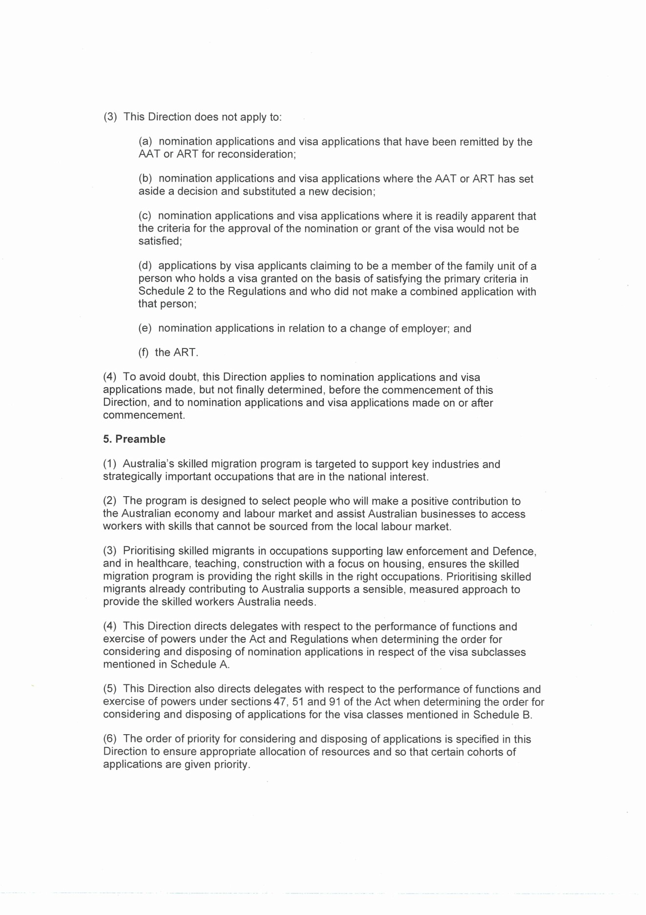 Ministerial Direction 119, official page 2 of 8