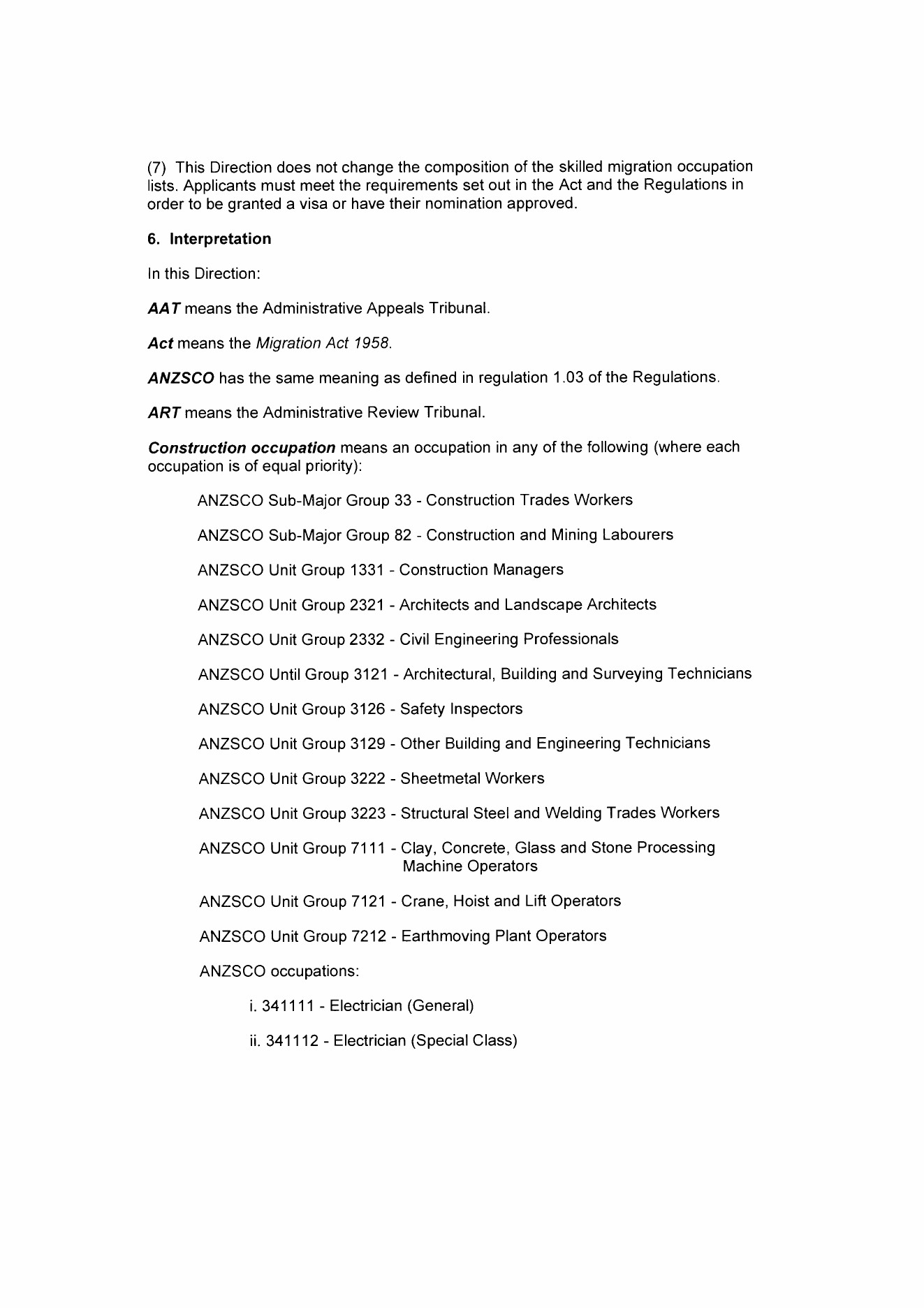 Ministerial Direction 119, official page 3 of 8