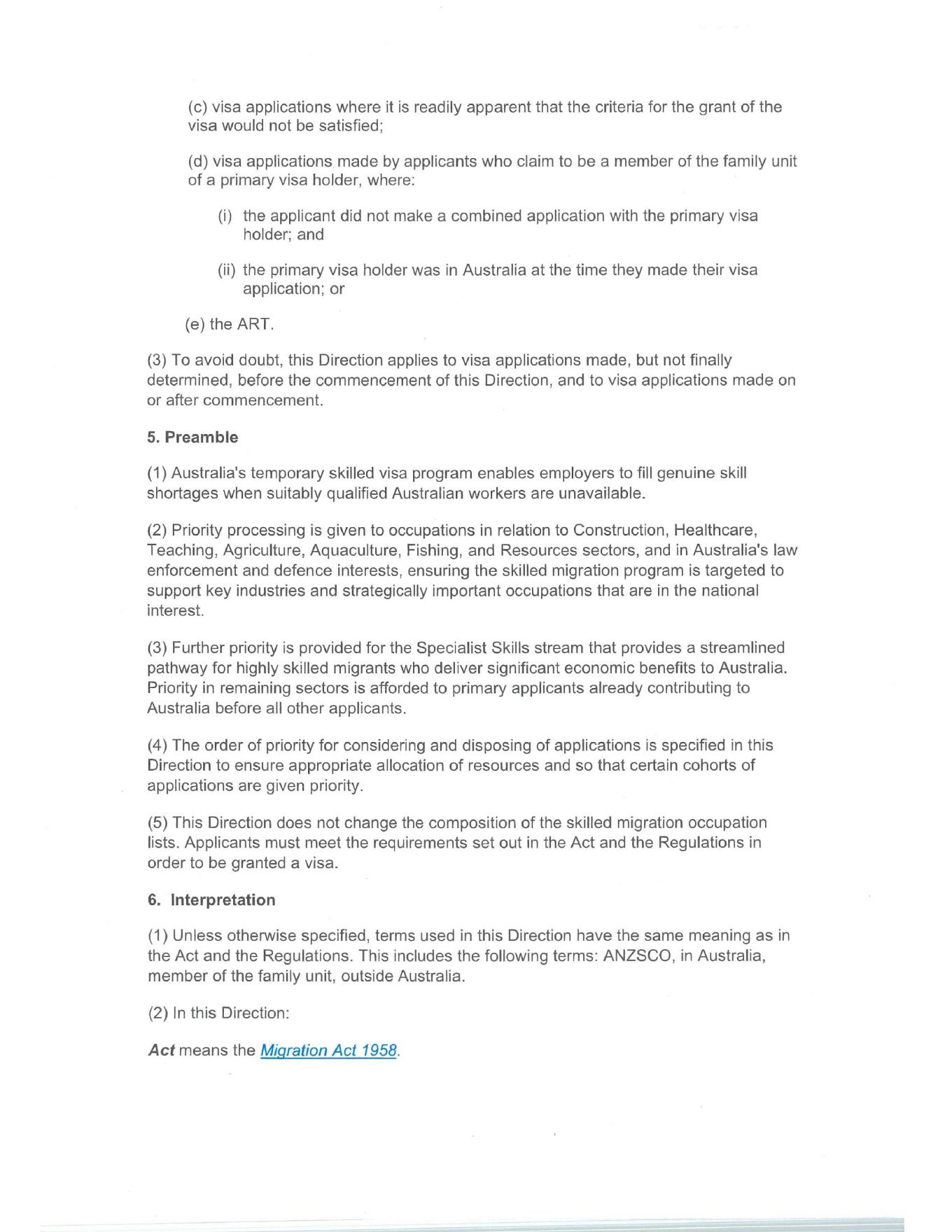 Ministerial Direction 121, official page 2 of 7