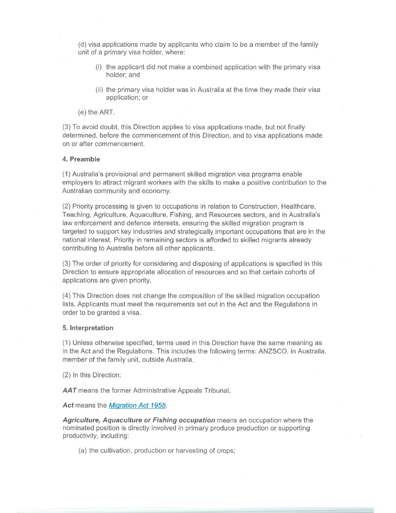 Ministerial Direction 122, official page 2 of 7
